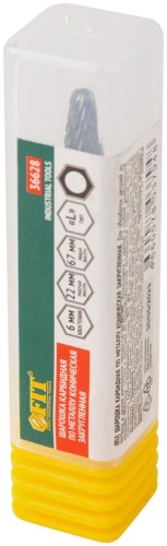 Шарошка карбидная, штифт 6 мм, тип ''L'', коническая закругленная 8х22х67 мм | код 36628 | FIT фото 3