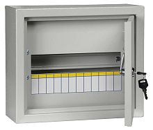 Распределительный шкаф ЩРН, 12 мод., IP31, навесной, сталь, с клеммами | код. MKM14-N-12-31-Z | IEK