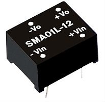 Источник питания DC-DC, 1Вт, вход 4.5…5.5В, выход 12В/84мА, изоляция 1500В DC, DIP, 12.7х10.16х7.1мм., -40С…+85С | код SMA01L-12 | MeanWell