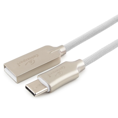 Кабель USB 2.0 Cablexpert CC-P-USBC02W-1.8M, AM/Type-C, серия Platinum, длина 1.8м, белый, нейлоновая оплетка, блистер | код CC-P-USBC02W-1.8M | Cablexpert