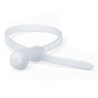 Хомут P6.6 с монтажным отверстием M6, белый 7,6x400 | код 252380SR-H | DKC