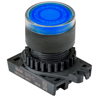 Головка кнопки S2PRS-P3B, квадратная синяя ?30мм с самовозвратом под подсветку, монтажное отверстие ?22/25мм | код A8026-A5550002860 | РЕЛЕ И АВТОМАТИКА