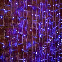 Гирлянда Светодиодный Дождь 2х1,5м, постоянное свечение, белый провод КАУЧУК , 230 В, диоды СИНИЕ | код 237-113 | NEON-NIGHT