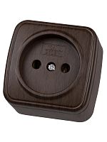 Розетка 2П открытой установки IP20 10А, венге Дача Народная | код SQ1824-0027 | TDM НАРОДНЫЙ