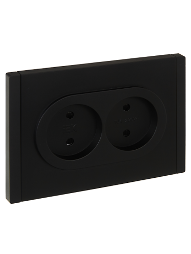 FORTE&PIANO Роз. 2-я без з/к с з/ш б/к 10А FP125 чер. IEK | код FP-R23-10-1-K02 | IEK