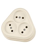 Розетка треугольная 2П открытой установки IP20 10А сл. кость Ладога TDM | код SQ1801-0236 | TDM