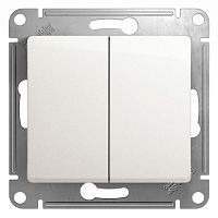 Выключатель 2-клавишный GLOSSA, скрытый монтаж, перламутр | код. GSL000651 | Schneider Electric