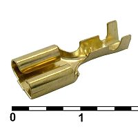 Клемма ножевая неизолированная F-типа RUICHI DJ626-6.3C, 6.3 мм, латунь | код 80996 | Ruichi