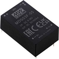 Источник питания DC-DC, 3Вт, вход 12,24В (9…36В) DC, потребление без/под нагр. 20мА/320мА, выход 15В/200мА, КПД 80%, ёмкостная нагр. макс. 47мкф, изоляция 6000В DC/4200В AC, в корпусе 31.8х20.3х12.2мм, -40…+90С | код MDS03F-15 | MeanWell Се