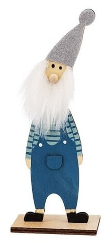 Фигура деревянная "Гномик-бородач" 18см | код 504-008 | Neon-Night