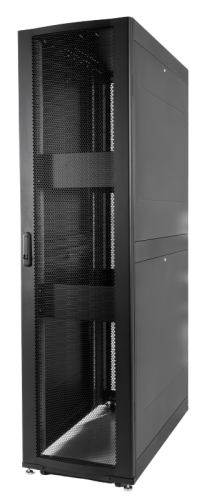 Шкаф серверный ПРОФ напольный 42U (600 ? 1000) дверь перф. 2 шт., черный, в сборе | код ШТК-СП-42.6.10-44АА-9005 | ЦМО