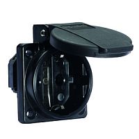 Розетка встраиваемая Schuko 16A, 3p, 250V, IP54, Bals черные 71097 | код 71097 | Bals