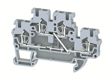 Клемма проходная пружинная 2,5 мм2, двухуровневая с межуровневой перемычкой, на 4 подключения, красная SQ2.5-2T+IS-RED | код 2102310002 | Elmex
