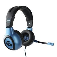 Гарнитура игровая Gembird MHS-G55, черный/синий, регулировка громкости, отключение микрофона, кабель 2.5м | код MHS-G55 | Gembird