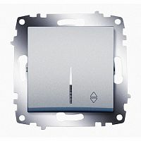 Переключатель 1-клавишный COSMO, с подсветкой, скрытый монтаж, алюминий | код. 619-011000-210 | ABB