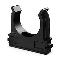 Крепёж-клипса для труб Полистирол черная d32 мм в малой упаковке (10шт/500шт уп/кор) Промрукав | код PR13.0212 | ПРОМРУКАВ