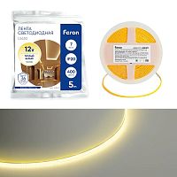 Лента светодиодная LEDх400/м COB 5м 7w/m 12в 3000К | код 48947 | Feron