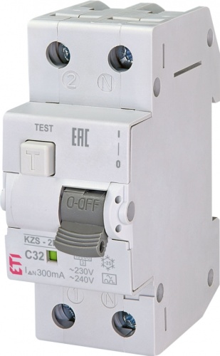 Диффер. автоматический выкл. KZS-2M C 32/0,3 тип A (10kA) | код 002173427 | ETI Диффер. автоматический выкл. KZS-2M C 32/0,3 тип A (10kA) | код 002173427 | ETI