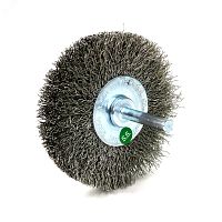 Щетка дисковая Д80x19 c хв-м д6x30, ворс гофр нерж сталь 0,30, до 15000 об/мин (13-185) | код EB-D80SS1 | EuroBrush