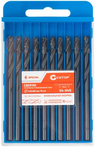 Сверло по металлу Special, HSS-G, 4,8x86/46 мм, 10 шт. | код 54-949 | FIT фото 3