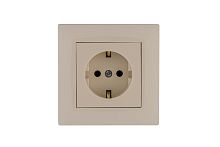Розетка 1-м Karea RIZZ с заземл. крем Makel 88010028