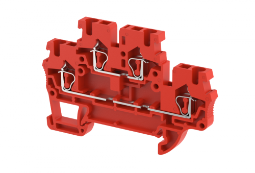 Клемма проходная пружинная 2,5 мм2,двухуровневая, на 2 подключения, красная SQ2.5-2T-RED | код 2102020002 | Elmex Клемма проходная пружинная 2,5 мм2,двухуровневая, на 2 подключения, красная SQ2.5-2T-RED | код 2102020002 | Elmex