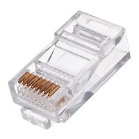 Вилка RJ-45 (8P8C) PLUG3UP6/5 универсальная кат.5e, контакты 6 микрон (100 шт.) | код PLUG3UP6/5 | Cablexpert