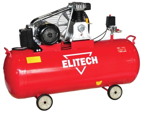 Компрессор поршневой Elitech КПР 200/550/3.0 масляный 550л/мин 200л 3000Вт красный/черный | код 1625671 | Elitech