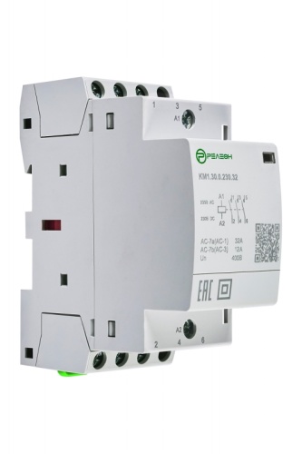 KM1.31.0.230.32 Модульный контактор 3НО+1НЗ контакт 32А (~/= 230В AC/DC) | код KM131023032 | РЕЛЕОН