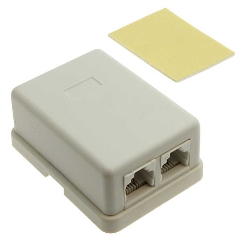 Разъём RJ RUICHI TJC-6P4Cx2, 2 гнезда | код 72072 | Ruichi