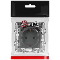 Розетка Серия 12 12-4108-12 2P+E 16A-250В со шторками с USB type-A+C 5В-3А графит | код Б0067700 | ЭРА