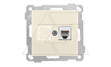 21 - Розетка телефонная 1хRJ-12, сл.кость | код 2100-125-0102 | Mutlusan