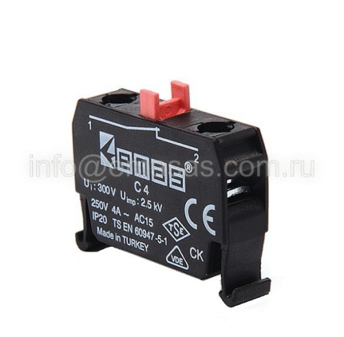 C4CK Блок-контакт CM CP (1НЗ) для исп. с кнопками серии C в пультах управ. | код C4CK | EMAS C4CK Блок-контакт CM CP (1НЗ) для исп. с кнопками серии C в пультах управ. | код C4CK | EMAS