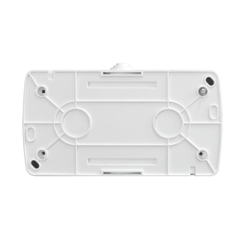 Клио блок наружный горизонтальный: выключатель двухклавишный + розетка с прозрачной крышкой, IP54, с/з, 16А, 220В, белый | код К2239 | Universal фото 3