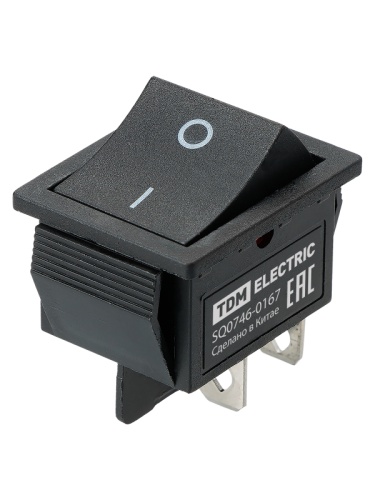 KCD4-201 250В AC/DC, 2P, 16А, (4с), (ON)-OFF, черный, без фиксации TDM | код SQ0746-0167 | TDM