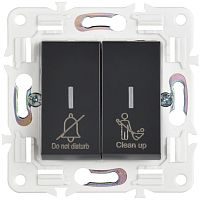 Выключатель 2-кл. SKANDY 10А SK-V16Bl для отелей с индикацией черн. IEK SK-V20-2-10-K02