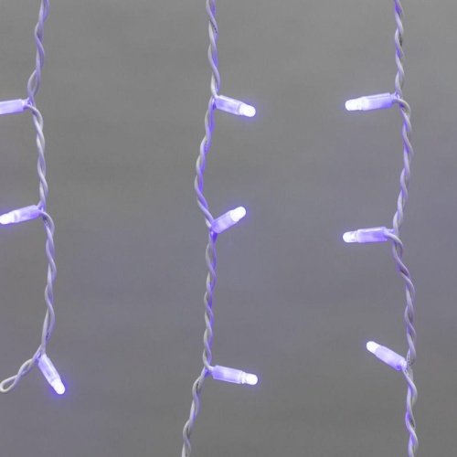 Гирлянда светодиодная "Айсикл" (бахрома) 4х0.6м 128LED син. 10Вт 230В IP67 провод каучук бел. Neon-Night 255-203 фото 3