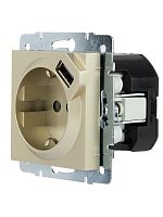 Розетка 1-м СП Vesna с заземл. с заряд. устройством USB механизм титан LEZARD 742-3788-181