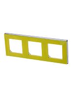 Рамка ABB Levit 3 поста жёлтый / дымчатый чёрный 3901H-A05030 64W | код 2CHH015030A6064 | ABB