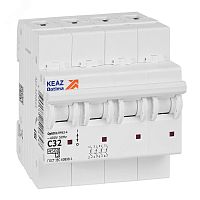 Выключатель автоматический четырехполюсный 32А C 4,5кА AC OptiDin BM63-4C32-4,5-УХЛ3 | код 326824 | КЭАЗ