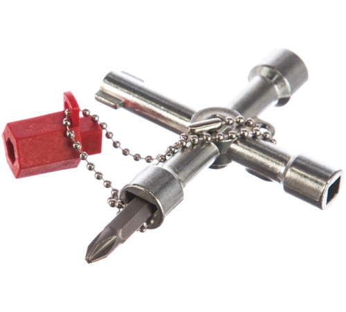 4-лучевой крестовой ключ для стандартных шкафов и систем запирания, L-76 мм, | код KN-001103 | KNIPEX 4-лучевой крестовой ключ для стандартных шкафов и систем запирания, L-76 мм, | код KN-001103 | KNIPEX