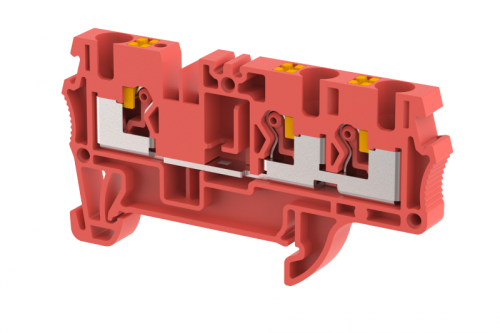 Клемма проходная PUSH-IN 4 мм2, на 3 подключения, красная PQ4-1x2-RED | код 3103050002 | Elmex Клемма проходная PUSH-IN 4 мм2, на 3 подключения, красная PQ4-1x2-RED | код 3103050002 | Elmex