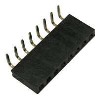 Гнездо для плат 2.54 мм RUICHI PBS-1x08R (PBS-8R)шаг 2.54 мм, 8 контактов | код 58368 | Ruichi
