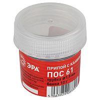 Припой с канифолью для пайки ПОС 61 трубка d 1.5 мм, банка 10 гр | код Б0061083 | ЭРА