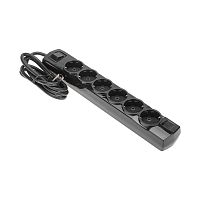 Удлинитель PREMIUM 6 гнезд, 1,5м, 3х1,5мм?, с/з, с выключателем, черный REXANT | код 13-4118 | REXANT