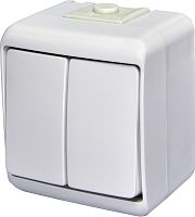 Выключатель 2-клавишный с подсветкой (IP54) VHE-2L | код 004668008 | ETI
