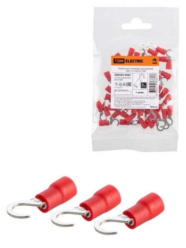 Наконечник изолированный крюковой НИК 1,5–5 (50 шт.) TDM | код SQ0502-0302 | TDM