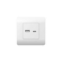 (NEW3-E) Розетка USB A+С, 5В/2,1А, белый | код 431551 | CHINT