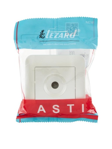 Розетка телевизионная проходная TV СП ASTI IP20 в сборе жемчуж./бел. перламутр. LEZARD 7081-3030-129 фото 4