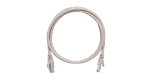 Шнур коммутационный NIKOMAX U/UTP 4 пары, Кат.6 (Класс E), 250МГц, 2хRJ45/8P8C, T568B, заливной, с защитой защелки, многожильный, BC (чистая медь), 24AWG (7х0,205мм), PVC нг(А), серый, 20м | код NMC-PC4UE55B-200-GY | NIKOMAX